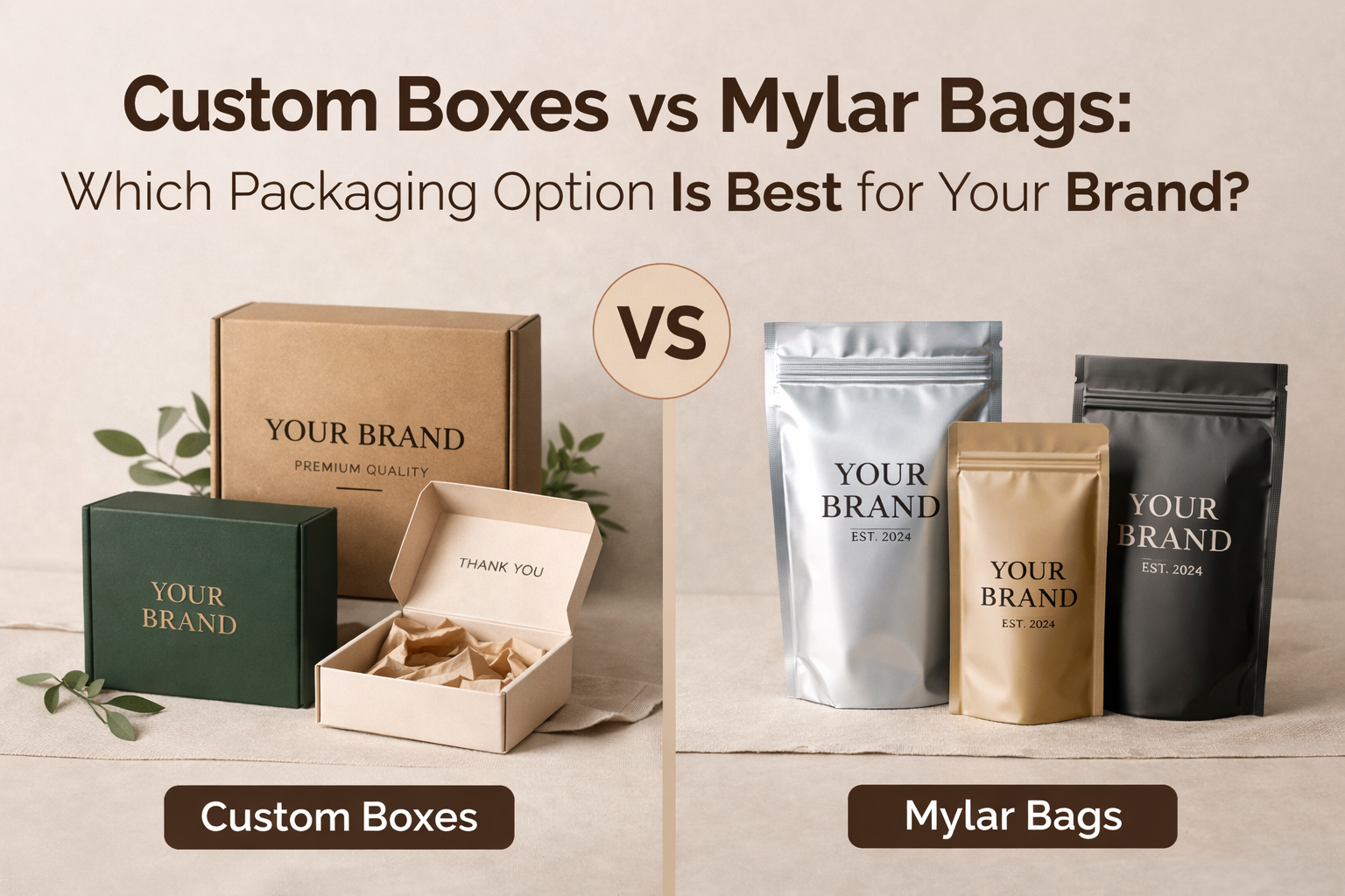 Custom Boxes vs Mylar Bags: Which Packaging Option Is Best for Your Brand?